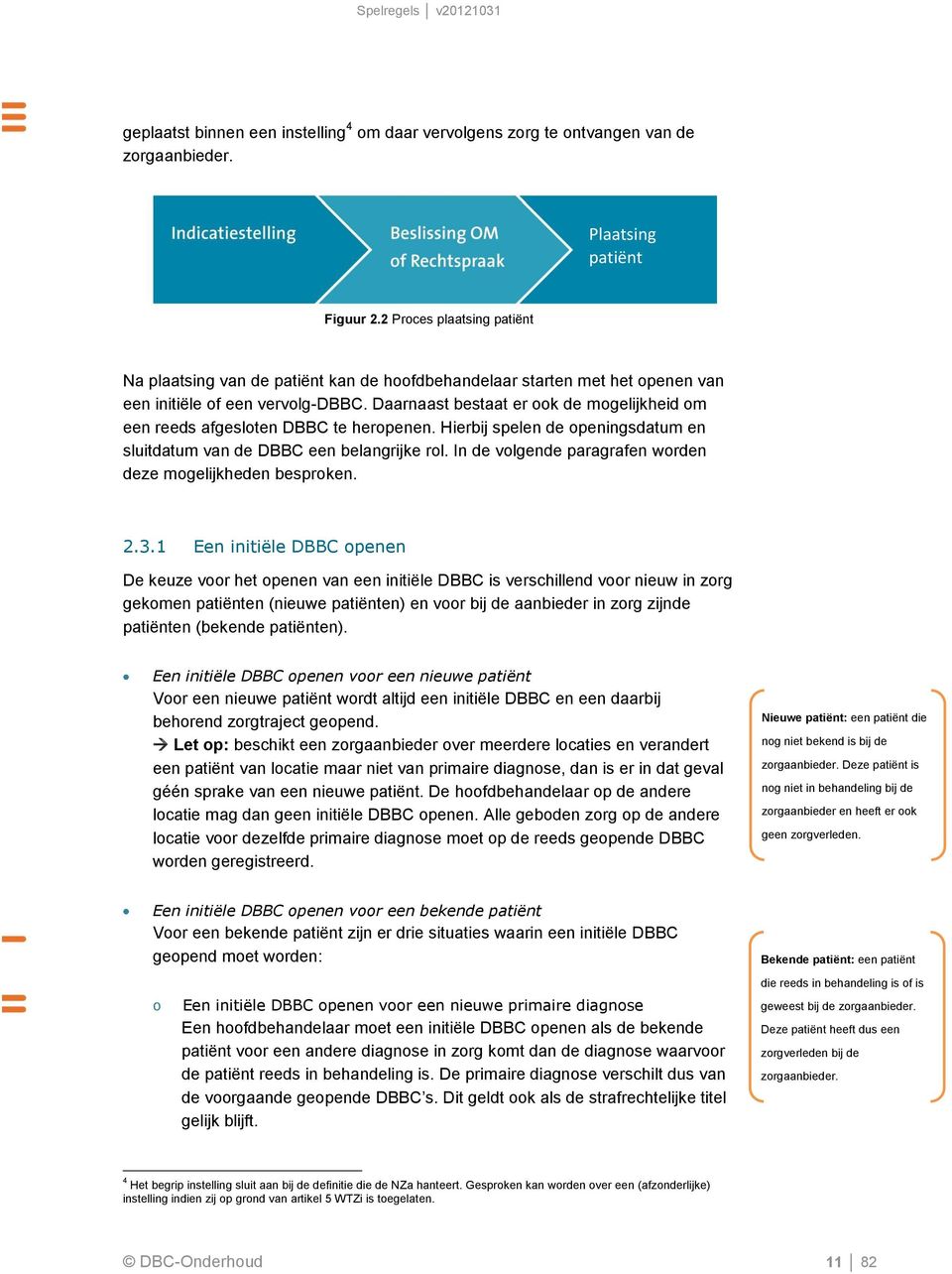 Daarnaast bestaat er ook de mogelijkheid om een reeds afgesloten DBBC te heropenen. Hierbij spelen de openingsdatum en sluitdatum van de DBBC een belangrijke rol.