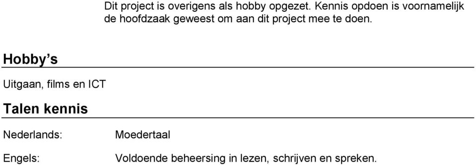 project mee te doen.