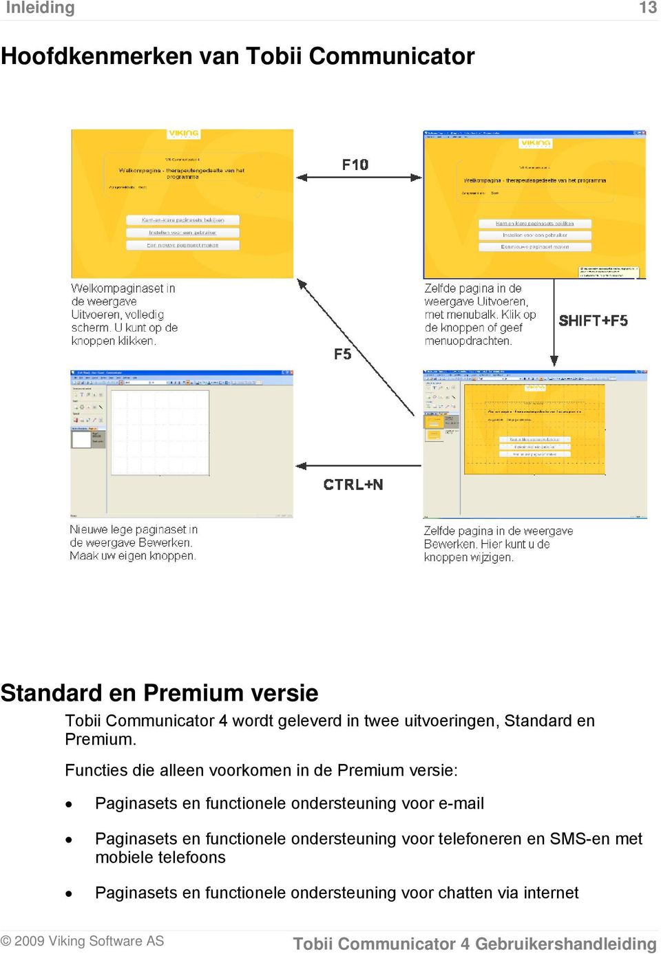 Functies die alleen voorkomen in de Premium versie: Paginasets en functionele ondersteuning voor e-mail