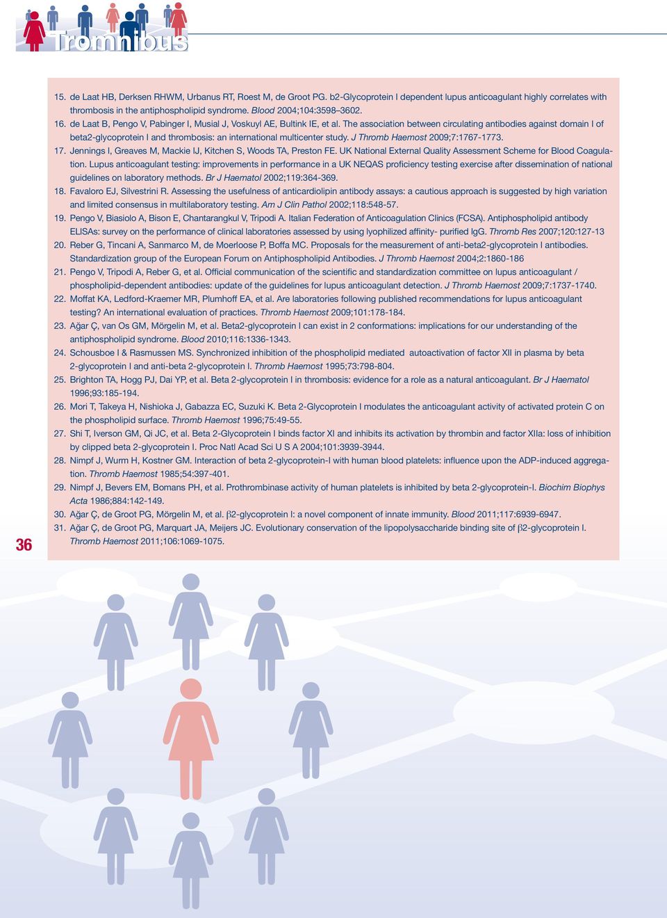 The association between circulating antibodies against domain I of beta2-glycoprotein I and thrombosis: an international multicenter study. J Thromb Haemost 2009;7:1767-1773. 17.