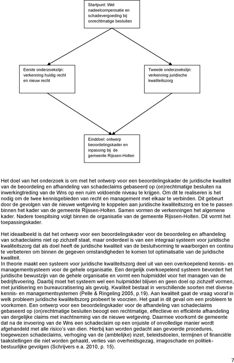 de beoordeling en afhandeling van schadeclaims gebaseerd op (on)rechtmatige besluiten na inwerkingtreding van de Wns op een ruim voldoende niveau te krijgen.