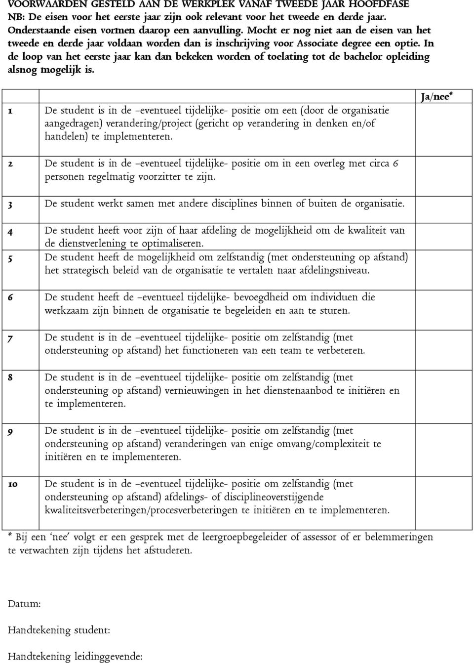 In de loop van het eerste jaar kan dan bekeken worden of toelating tot de bachelor opleiding alsnog mogelijk is.