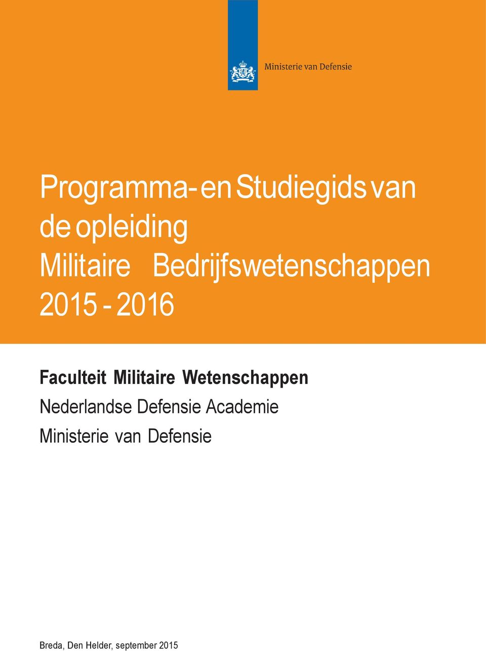 Wetenschappen Nederlandse Defensie Academie