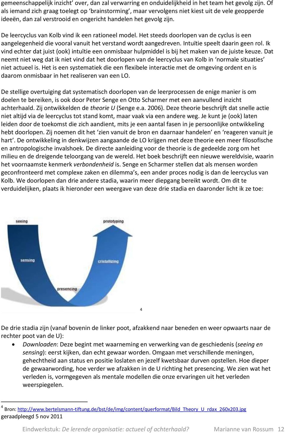 De leercyclus van Kolb vind ik een rationeel model. Het steeds doorlopen van de cyclus is een aangelegenheid die vooral vanuit het verstand wordt aangedreven. Intuïtie speelt daarin geen rol.