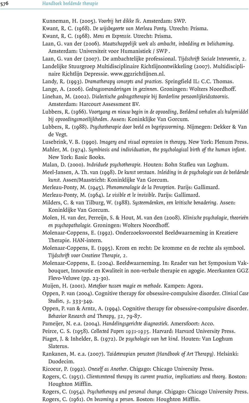 De ambachtelijke professional. Tijdschrift Sociale Interventie, 2. Landelijke Stuurgroep Multidisciplinaire Richtlijnontwikkeling (2007). Multidisciplinaire Richtlijn Depressie. www.ggzrichtlijnen.nl.