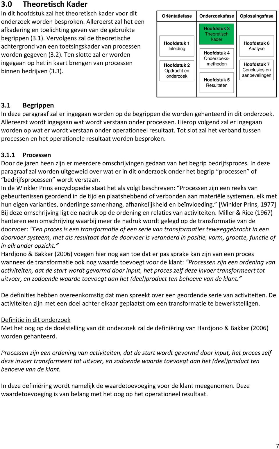 Oriëntatiefase Onderzoeksfase Oplossingsfase Hoofdstuk 1 Inleiding Hoofdstuk 2 Opdracht en onderzoek Hoofdstuk 3 Theoretisch kader Hoofdstuk 4 Onderzoeksmethoden Hoofdstuk 5 Resultaten Hoofdstuk 6