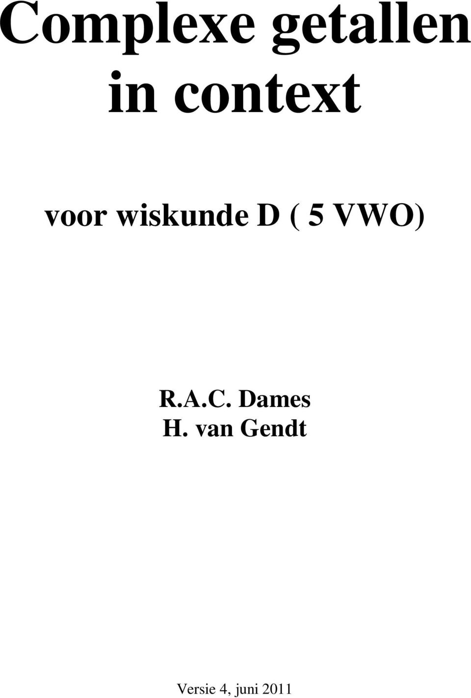 ( 5 VWO) R.A.C. Dames H.