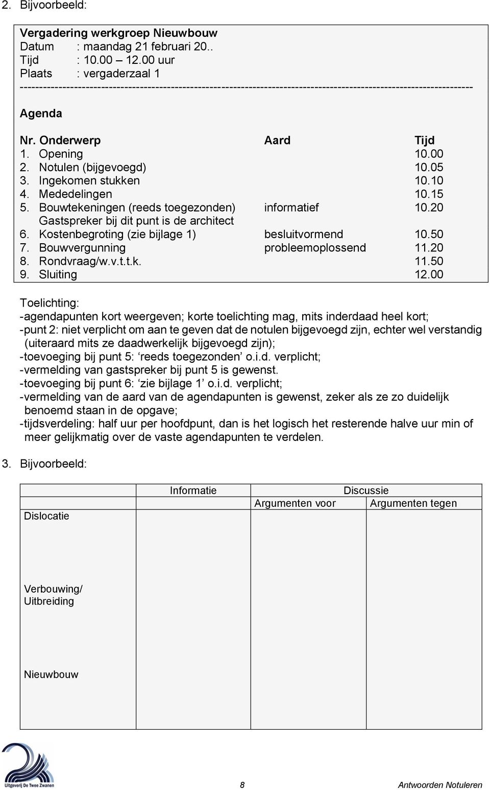 Notulen (bijgevoegd) 10.05 3. Ingekomen stukken 10.10 4. Mededelingen 10.15 5. Bouwtekeningen (reeds toegezonden) informatief 10.20 Gastspreker bij dit punt is de architect 6.