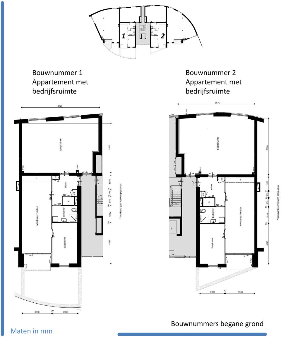 Appartement met bedrijfsruimte