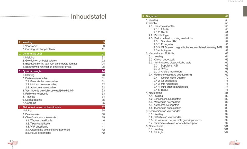 3. Autonome neuropathie 32 3. Verminderde gewrichtsbeweeglijkheid (LJM) 33 4. Perifere arteriopathie 33 5. Trauma s 34 6. Dermatopathie 35 7. Conclusie 35 4. Risicovoet en ulcusclassificaties 37 1.