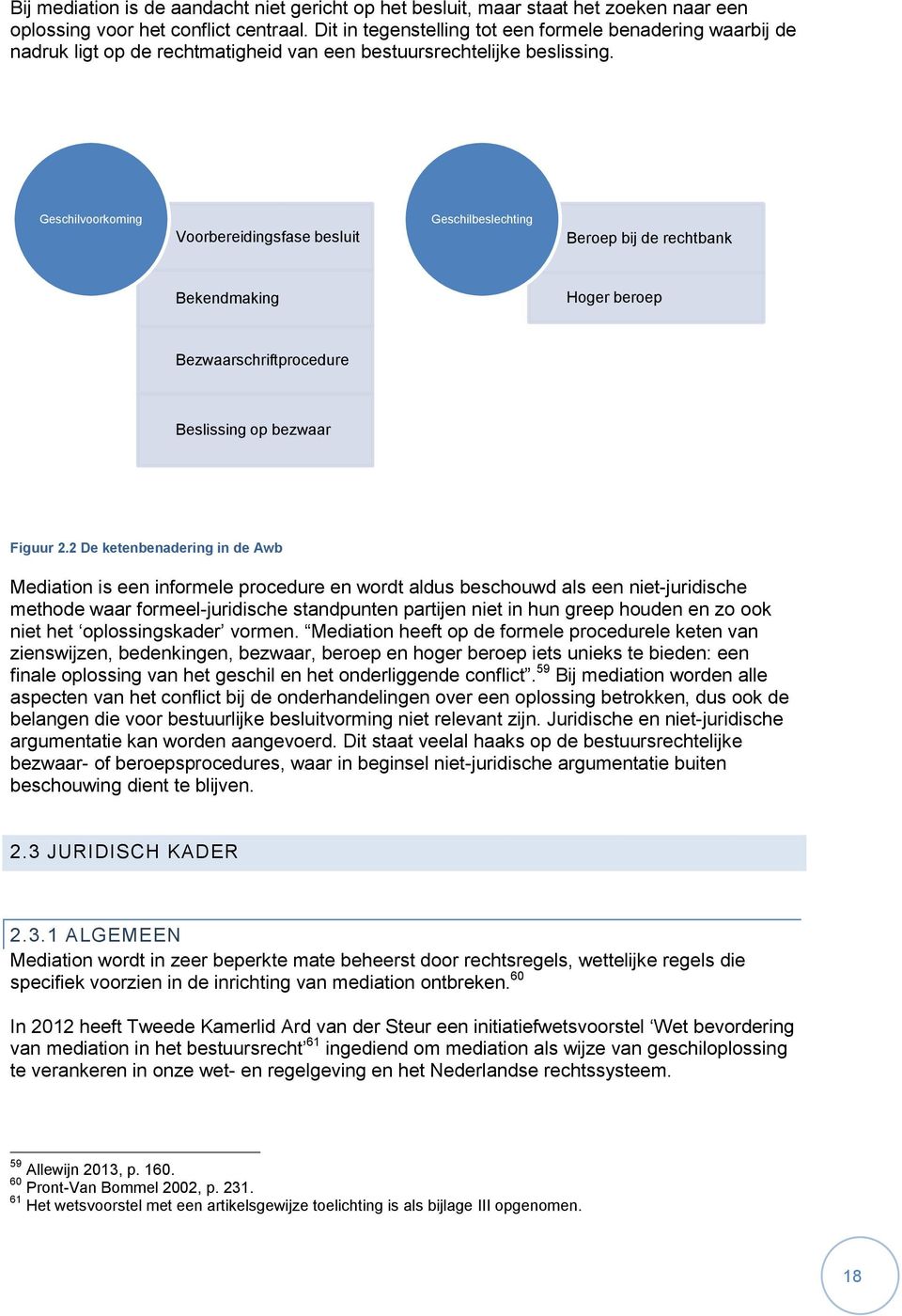 Geschilvoorkoming Voorbereidingsfase besluit Geschilbeslechting Beroep bij de rechtbank Bekendmaking Hoger beroep Bezwaarschriftprocedure Beslissing op bezwaar Figuur 2.