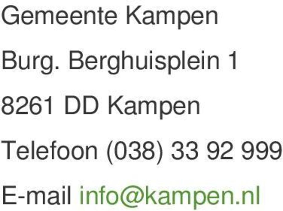 Kampen Telefoon (038) 33