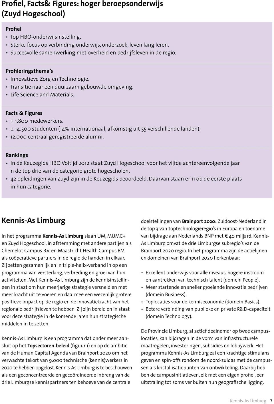 Facts & Figures ± 1.800 medewerkers. ± 14.500 studenten (14% internationaal, afkomstig uit 55 verschillende landen). 12.000 centraal geregistreerde alumni.