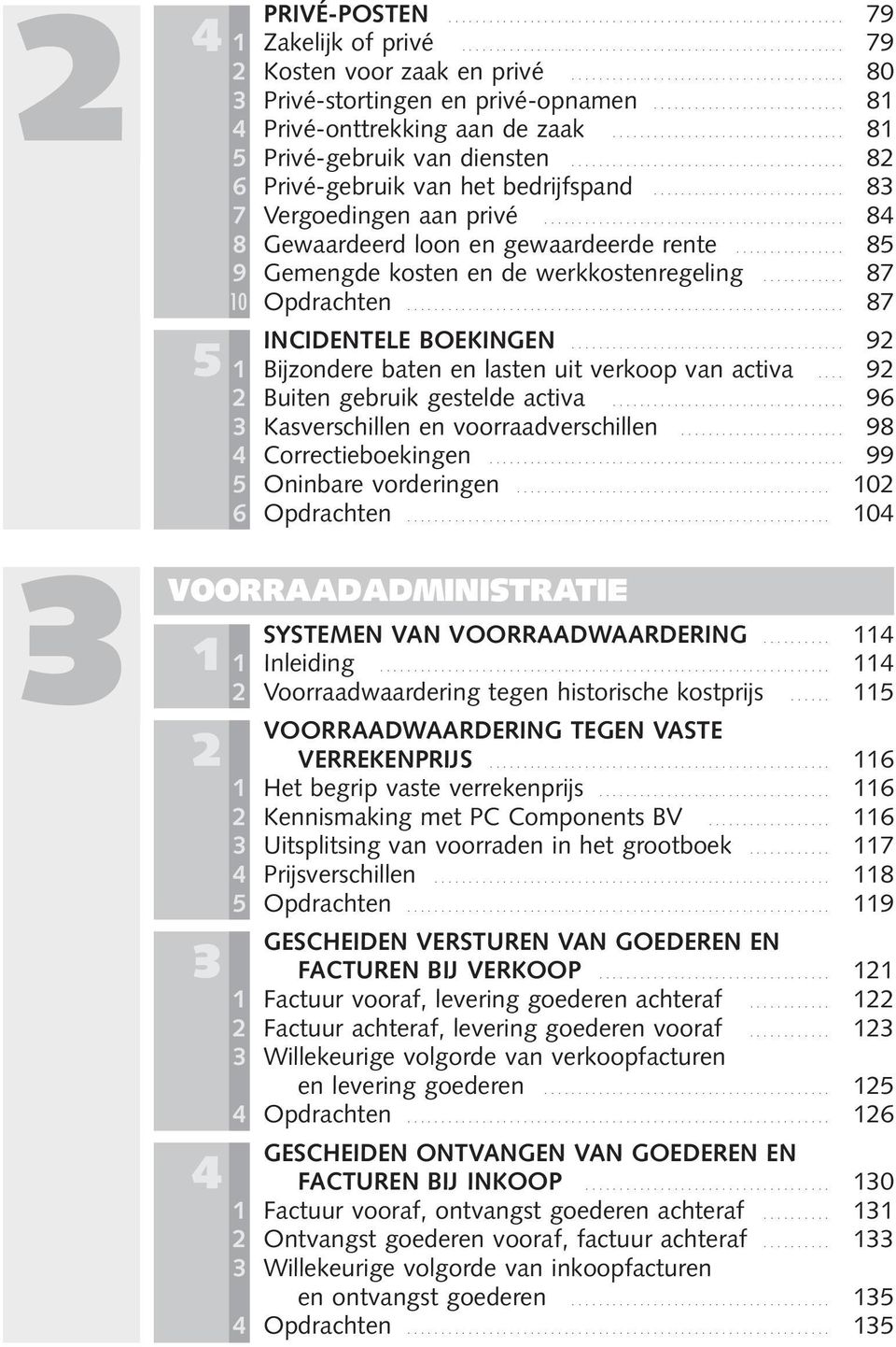 .. 87 5 INCIDENTELE BOEKINGEN 92... 1 Bijzondere baten en lasten uit verkoop van activa... 92 2 Buiten gebruik gestelde activa... 96 3 Kasverschillen en voorraadverschillen... 98 4 Correctieboekingen.