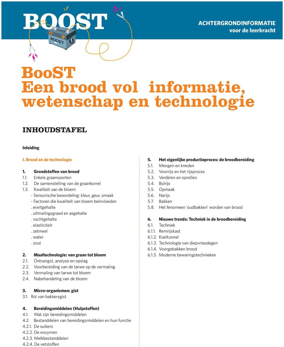 vochtgehalte. elasticiteit. zetmeel. water. zout 2. Maaltechnologie: van graan tot bloem 2.. Ontvangst, analyse en opslag 2.2. Voorbereiding van de tarwe op de vermaling 2.3.