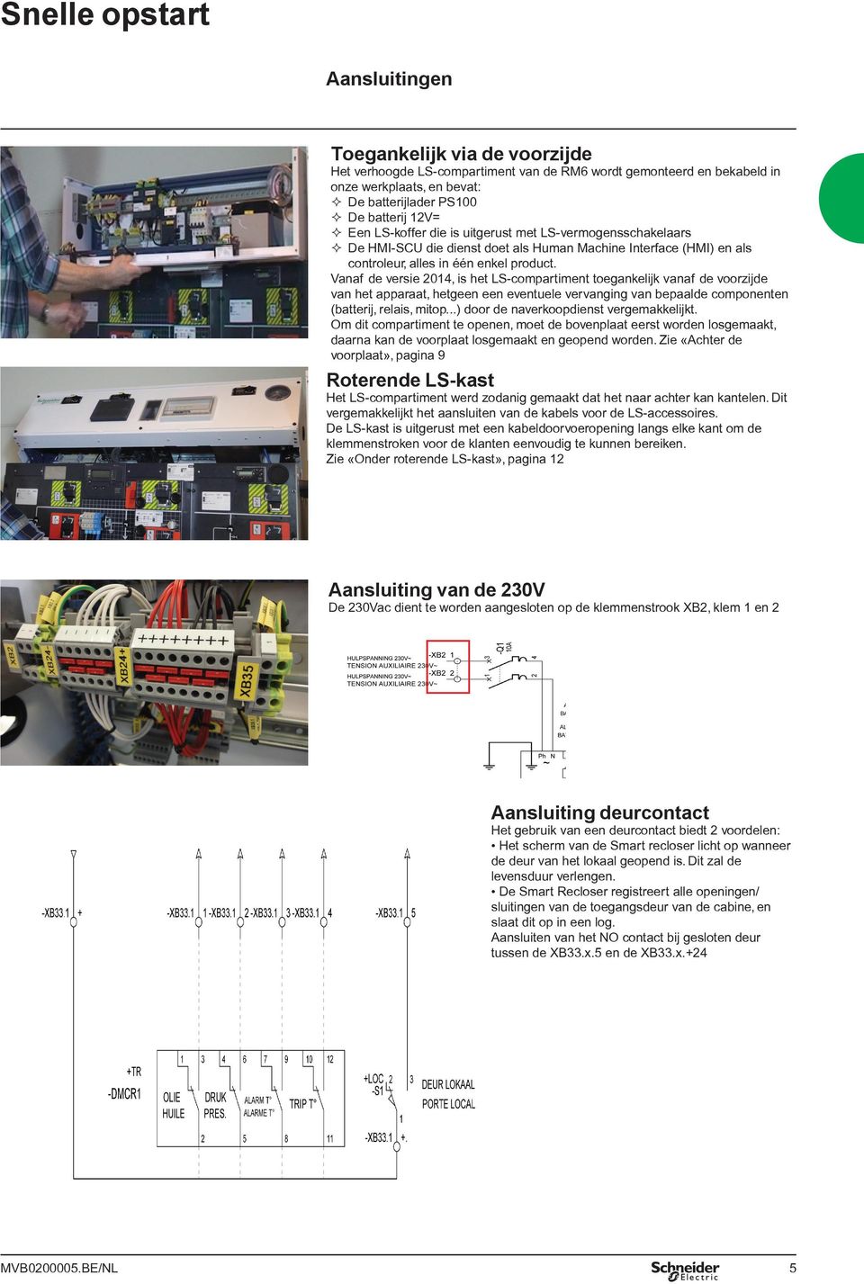 Vanaf de versie 2014, is het LS-compartiment toegankelijk vanaf de voorzijde van het apparaat, hetgeen een eventuele vervanging van bepaalde componenten (batterij, relais, mitop.