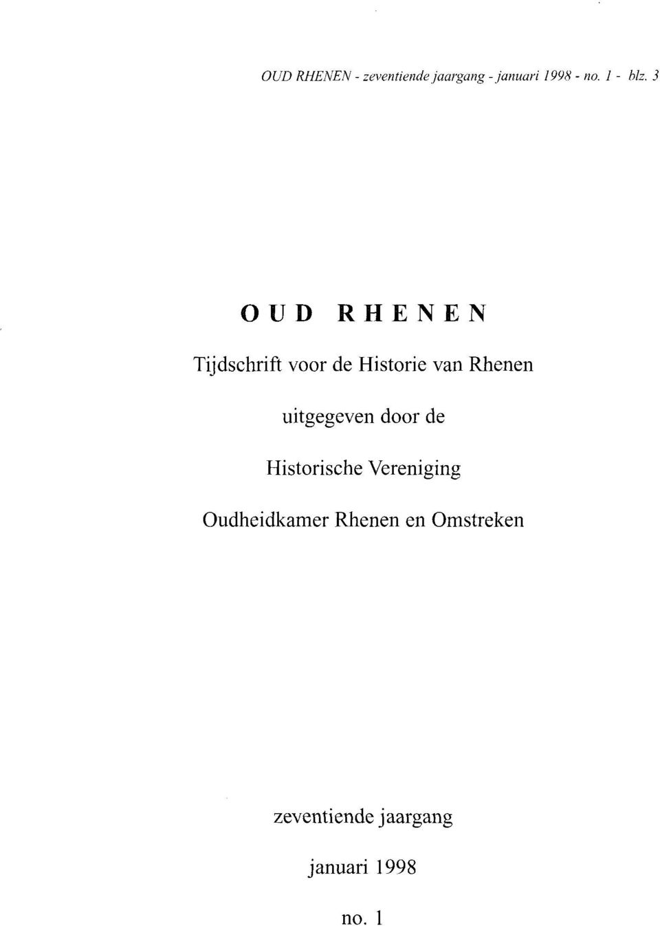 3 OUD RHENEN Tijdschrift voor de Historie van Rhenen