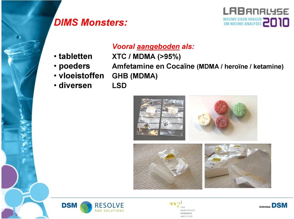 Amfetamine en Cocaïne (MDMA / heroïne /