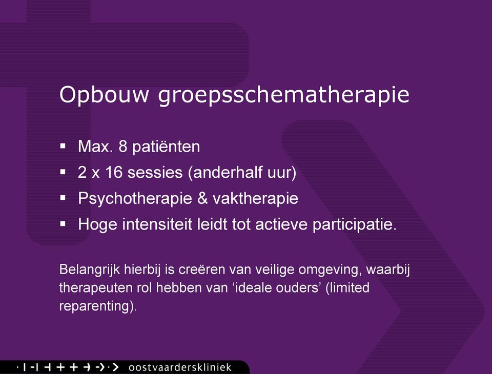 vaktherapie Hoge intensiteit leidt tot actieve participatie.