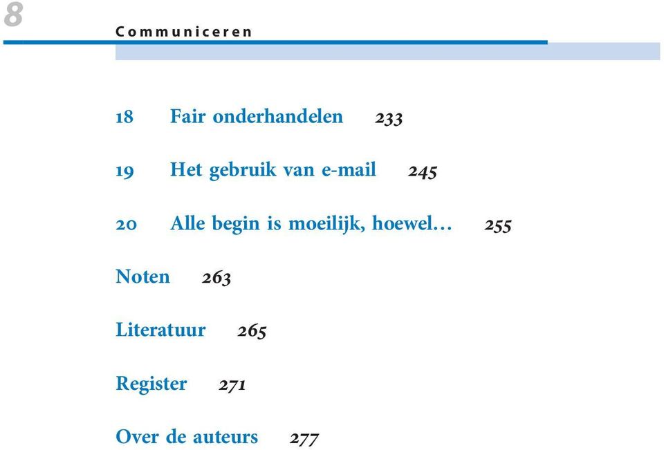 begin is moeilijk, hoewel¼ 255 Noten 263