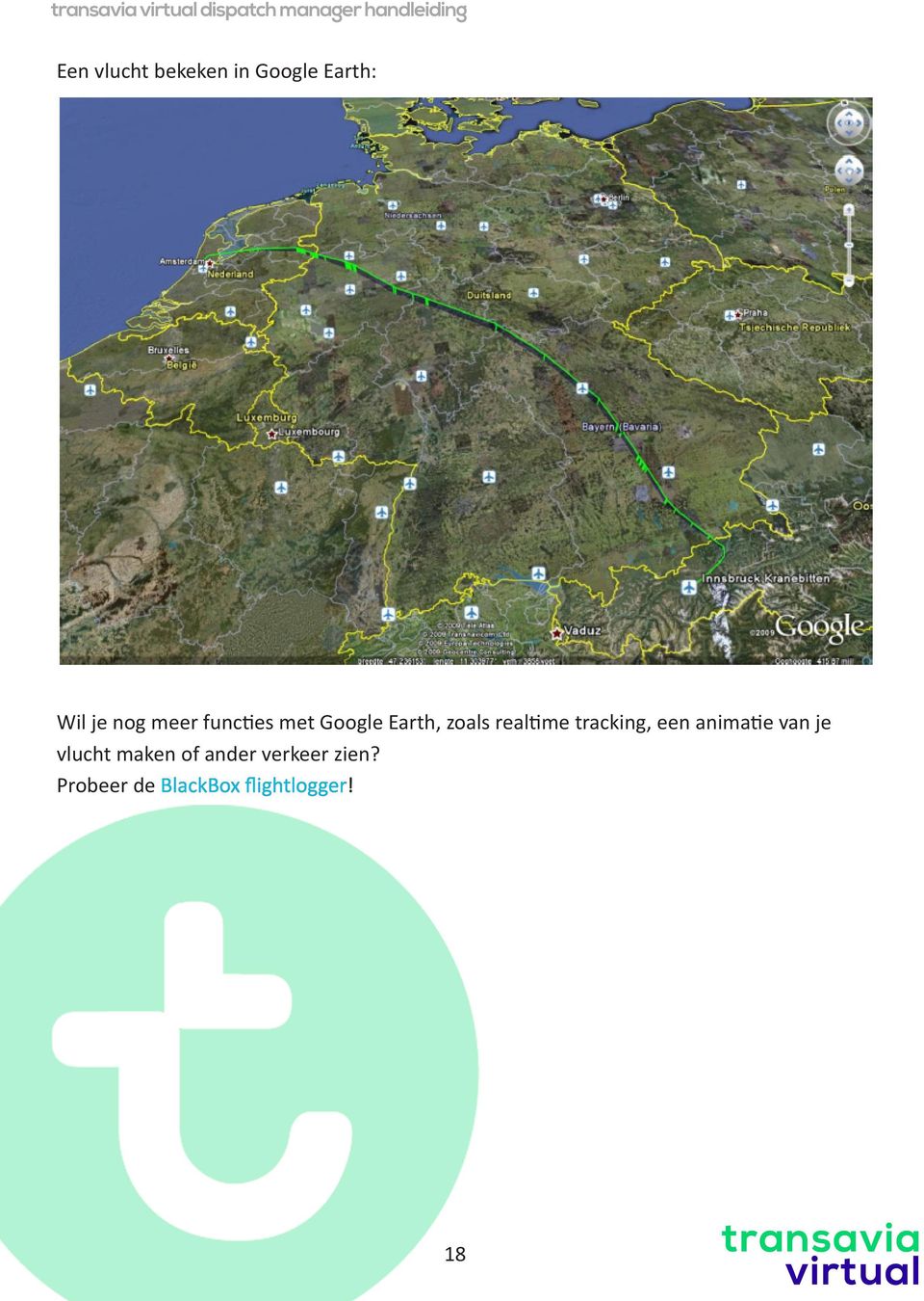 tracking, een animatie van je vlucht maken of