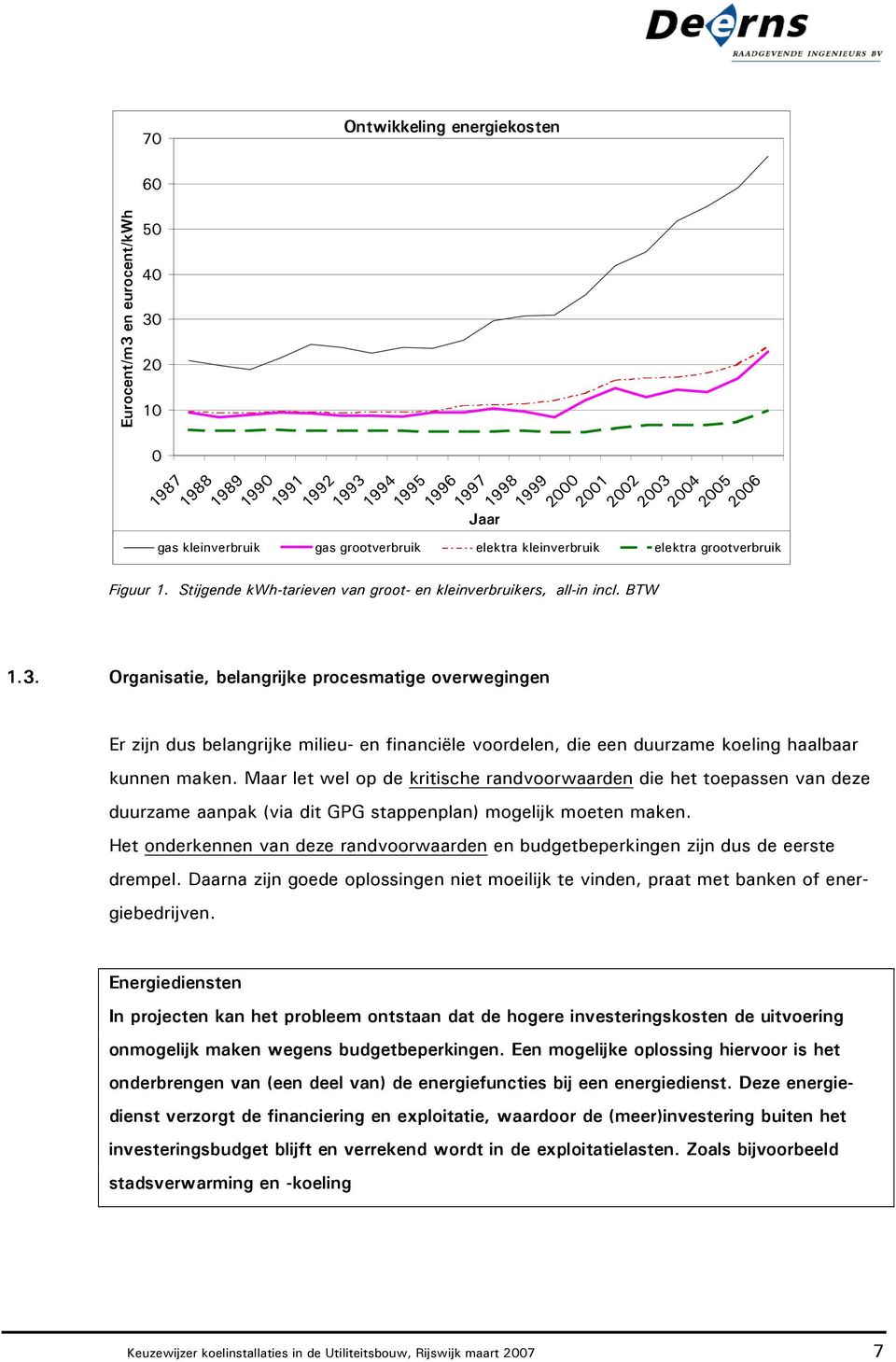 Organisatie, belangrijke procesmatige overwegingen Er zijn dus belangrijke milieu- en financiële voordelen, die een duurzame koeling haalbaar kunnen maken.