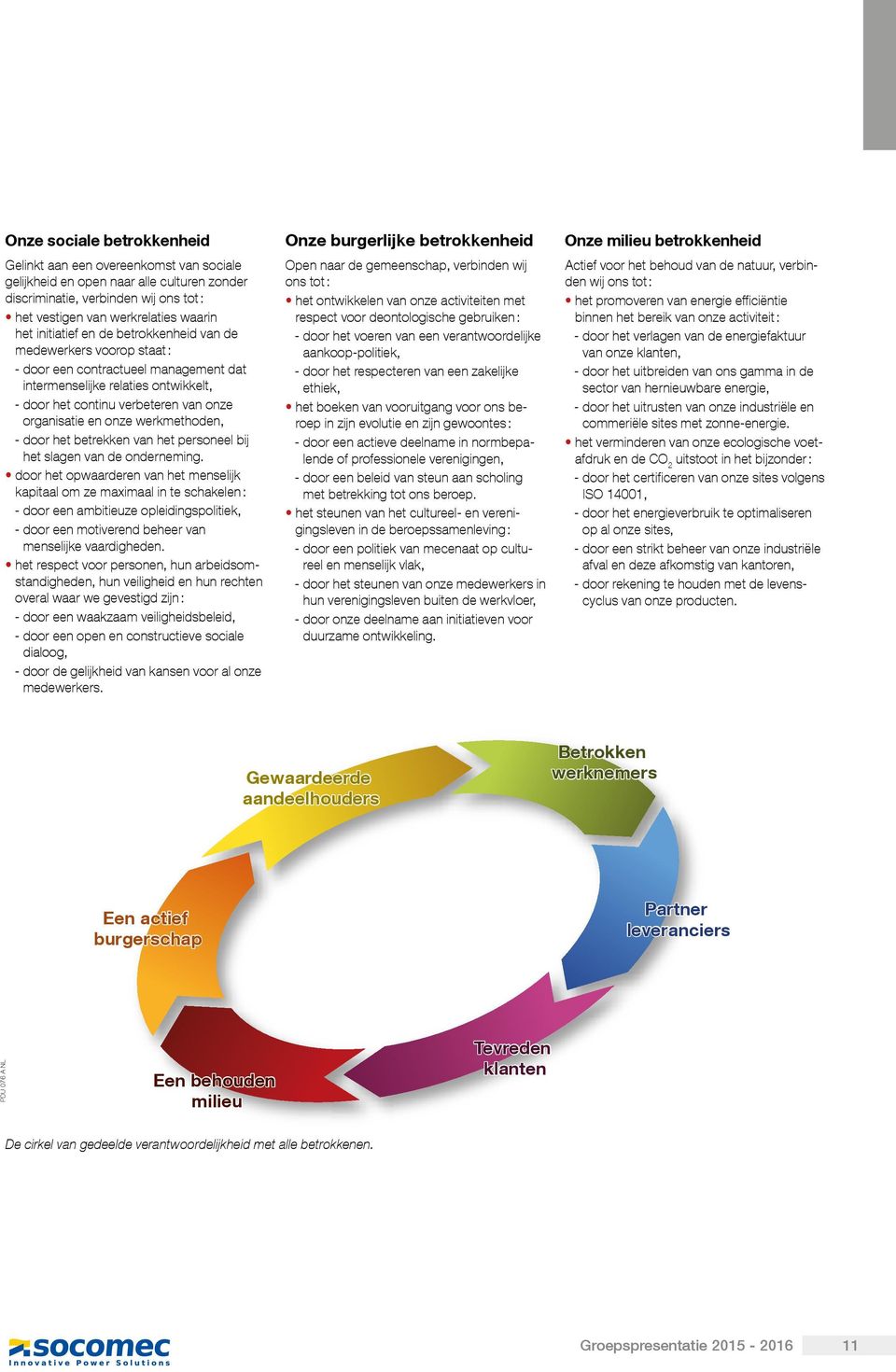 werkmethoden, - door het betrekken van het personeel bij het slagen van de onderneming.