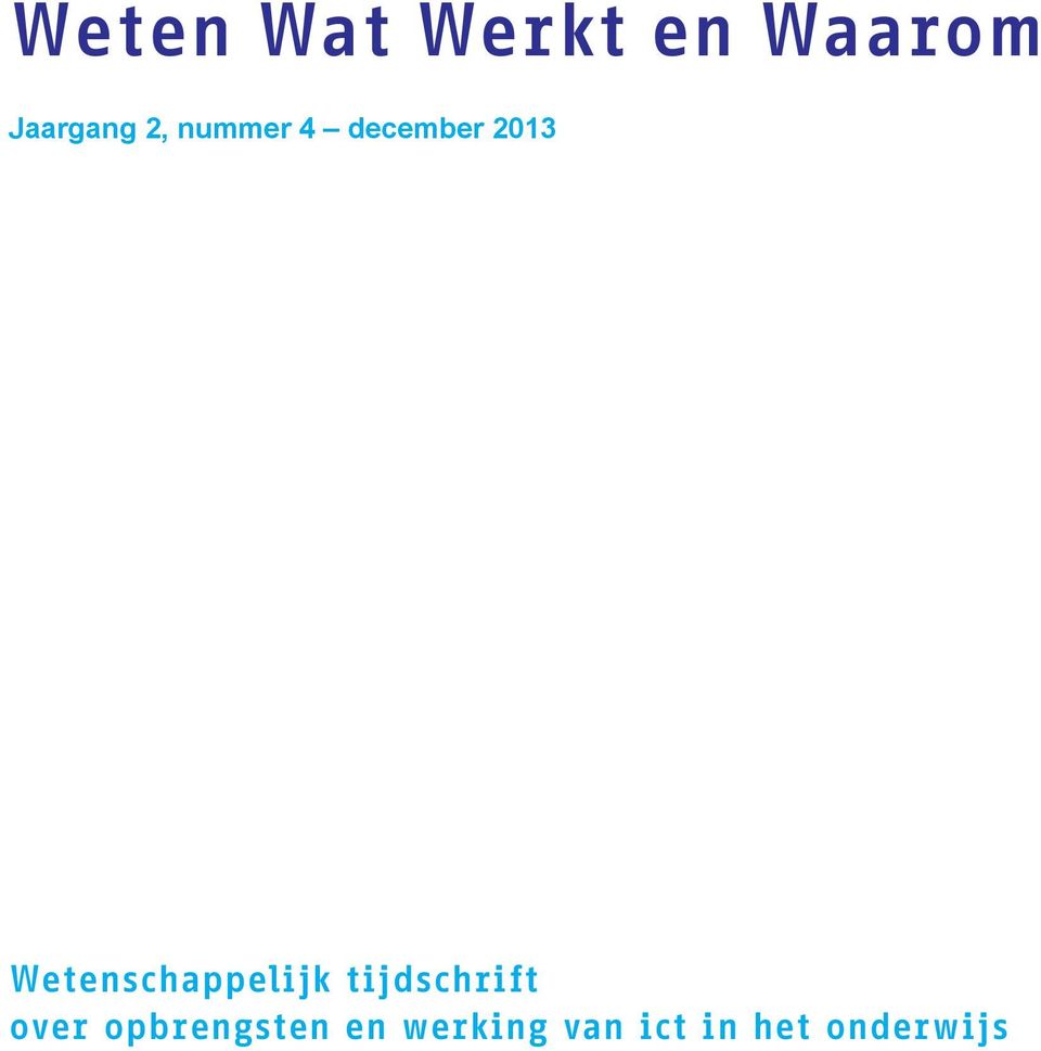 Wetenschappelijk tijdschrift over