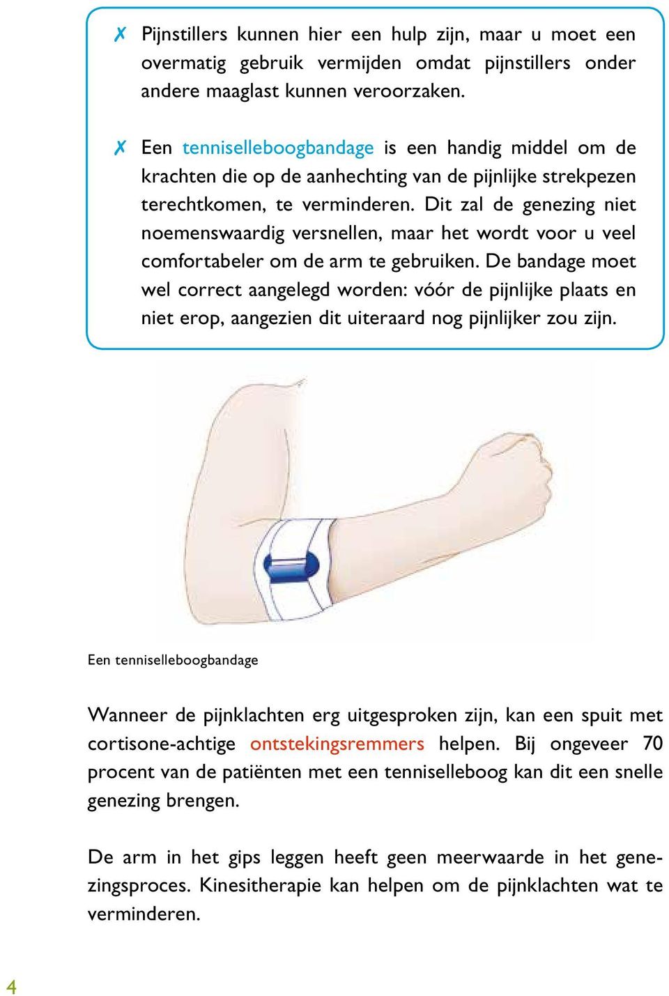 Dit zal de genezing niet noemenswaardig versnellen, maar het wordt voor u veel comfortabeler om de arm te gebruiken.