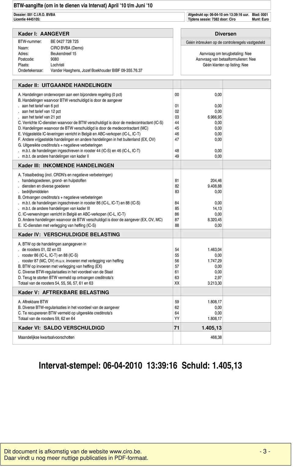 Adres: Beukendreef 15 Aanvraag om terugbetaling: Nee Postcode: 9080 Aanvraag van betaalformulieren: Nee Plaats: Lochristi Géén klanten op listing: Nee Ondertekenaar: Vander Haeghens, Jozef Boekhouder