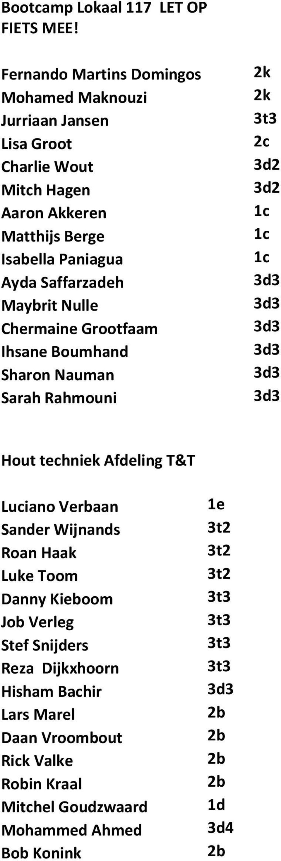 Paniagua Ayda Saffarzadeh Maybrit Nulle Chermaine Grootfaam Ihsane Boumhand Sharon Nauman Sarah Rahmouni 3d2 3d2 Hout techniek