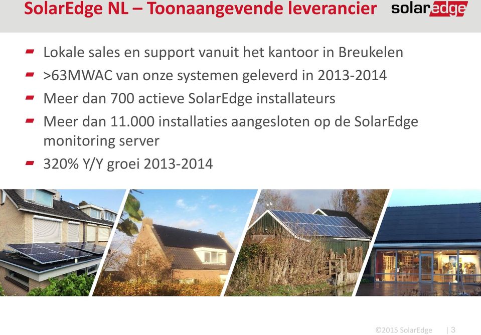 Meer dan 700 actieve SolarEdge installateurs Meer dan 11.