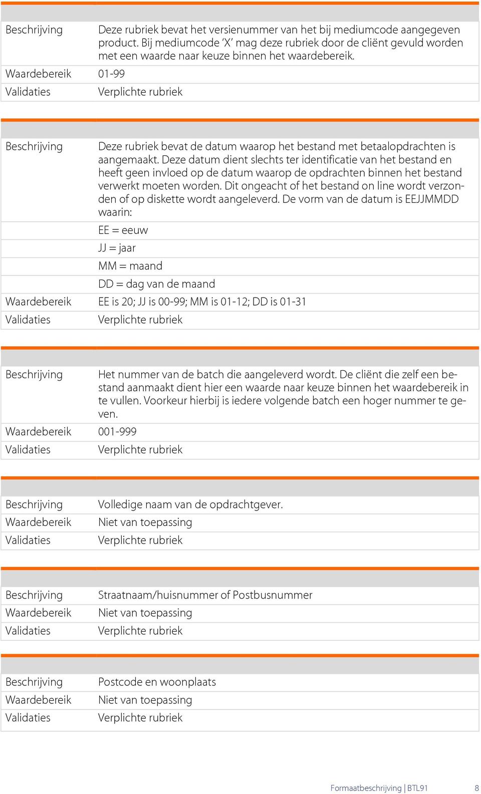 Deze datum dient slechts ter identificatie van het bestand en heeft geen invloed op de datum waarop de opdrachten binnen het bestand verwerkt moeten worden.