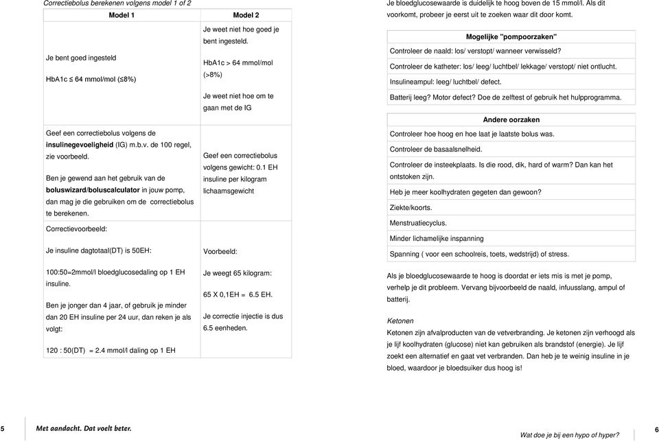 Ben je gewend aan het gebruik van de boluswizard/boluscalculator in jouw pomp, dan mag je die gebruiken om de correctiebolus te berekenen.