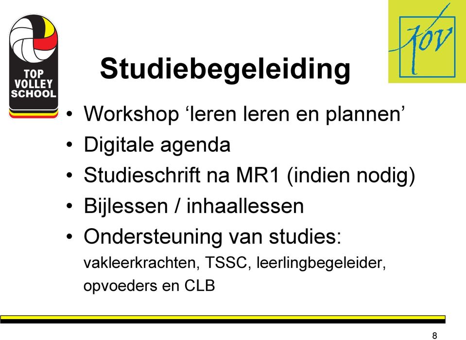 Bijlessen / inhaallessen Ondersteuning van studies: