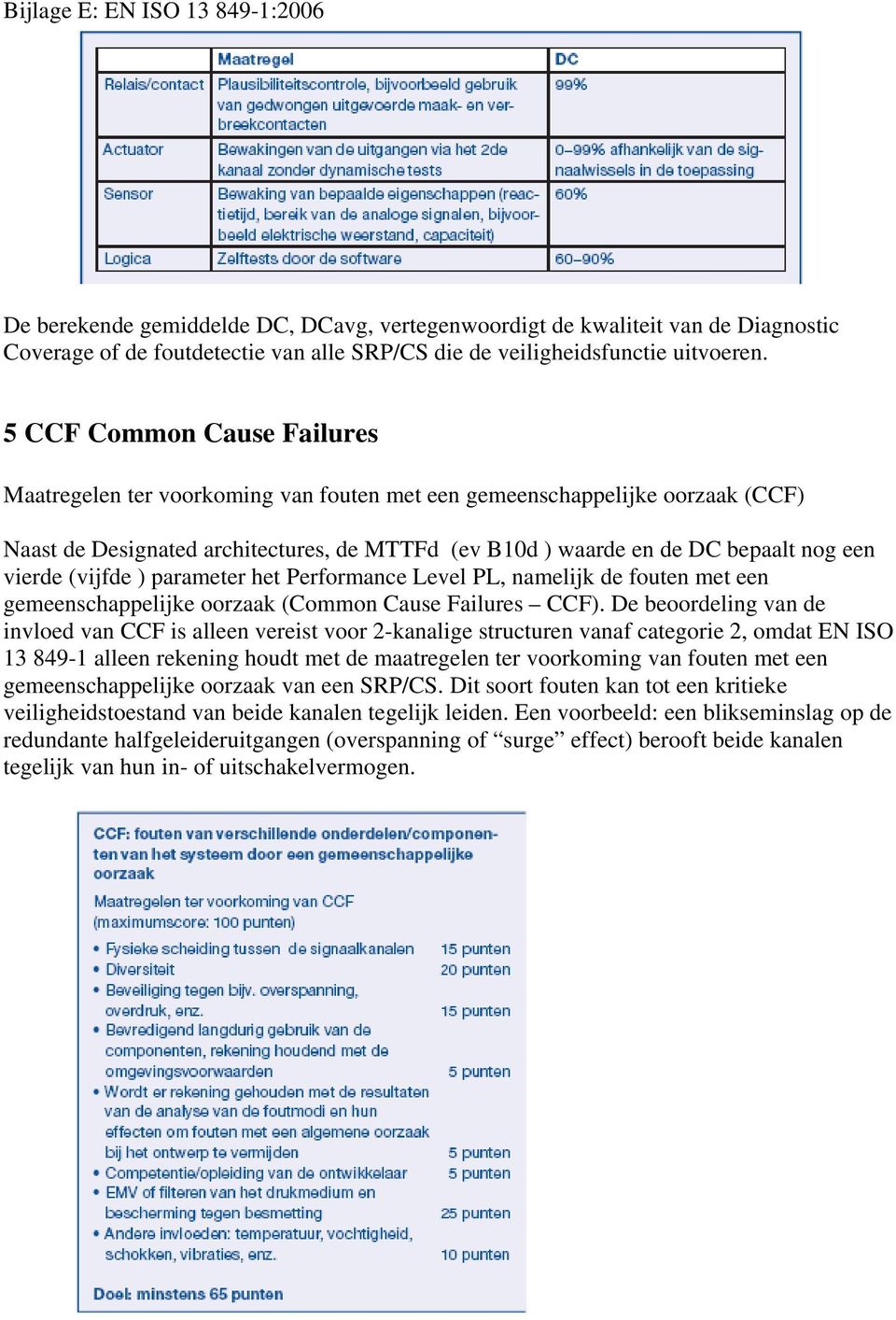 vierde (vijfde ) parameter het Performance Level PL, namelijk de fouten met een gemeenschappelijke oorzaak (Common Cause Failures CCF).