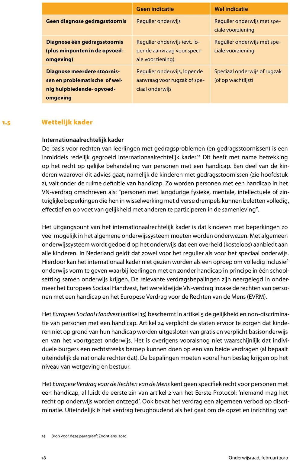 Regulier onderwijs, lopende aanvraag voor rugzak of speciaal onderwijs Regulier onderwijs met speciale voorziening Speciaal onderwijs of rugzak (of op wachtlijst) 1.