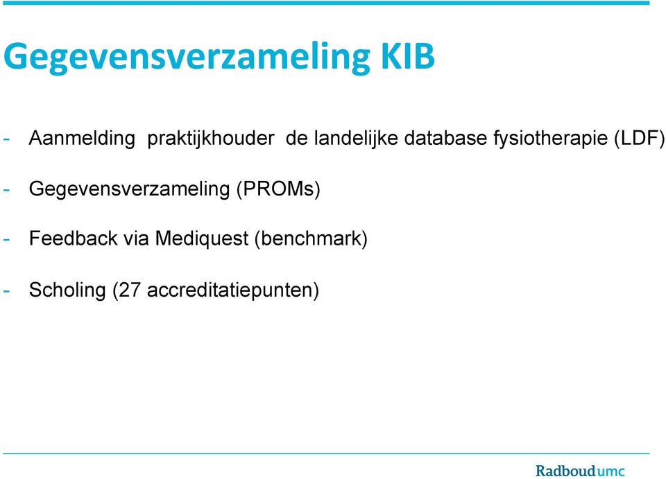 fysiotherapie (LDF) - Gegevensverzameling