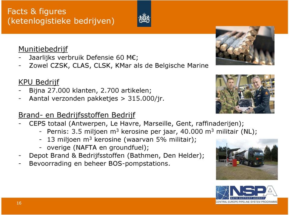Brand- en Bedrijfsstoffen Bedrijf - CEPS totaal (Antwerpen, Le Havre, Marseille, Gent, raffinaderijen); - Pernis: 3.