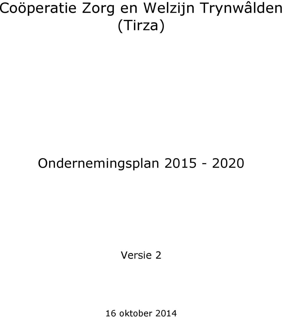 (Tirza) Ondernemingsplan