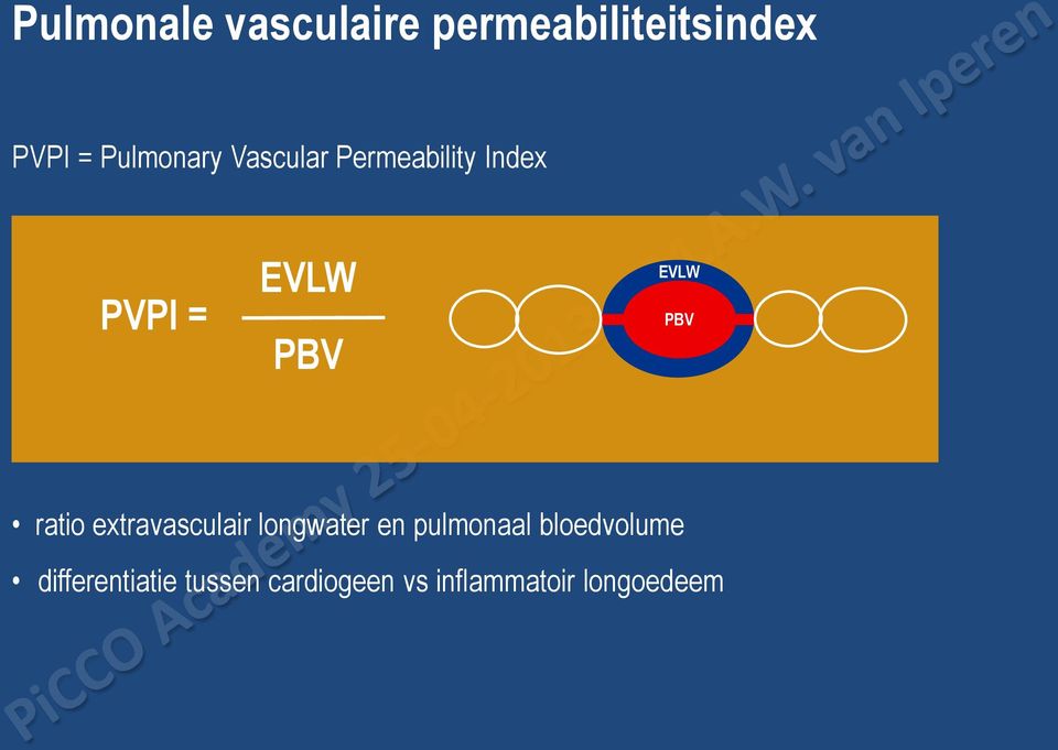 EVLW PBV ratio extravasculair longwater en pulmonaal