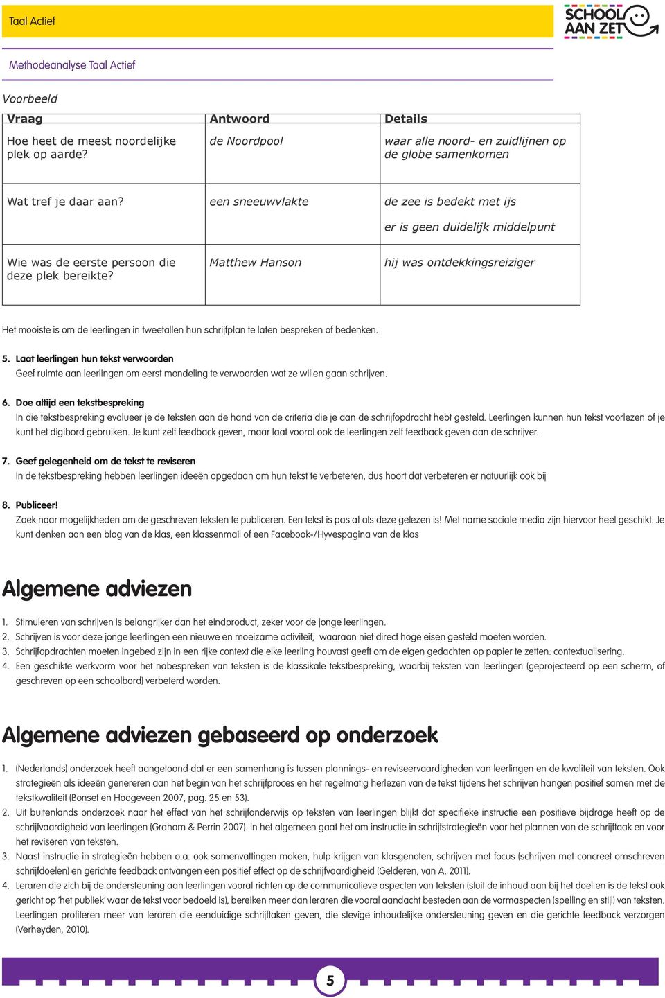 Matthew Hanson hij was ontdekkingsreiziger Het mooiste is om de leerlingen in tweetallen hun schrijfplan te laten bespreken of bedenken. 5.