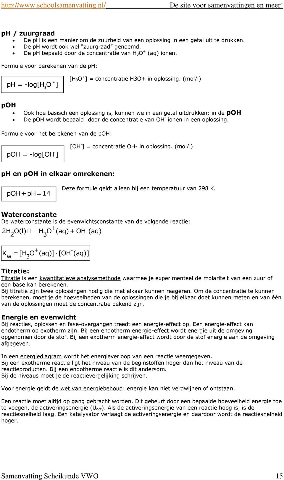 (mol/l) poh Ook hoe basisch een oplossing is, kunnen we in een getal uitdrukken: in de poh De poh wordt bepaald door de concentratie van OH - ionen in een oplossing.