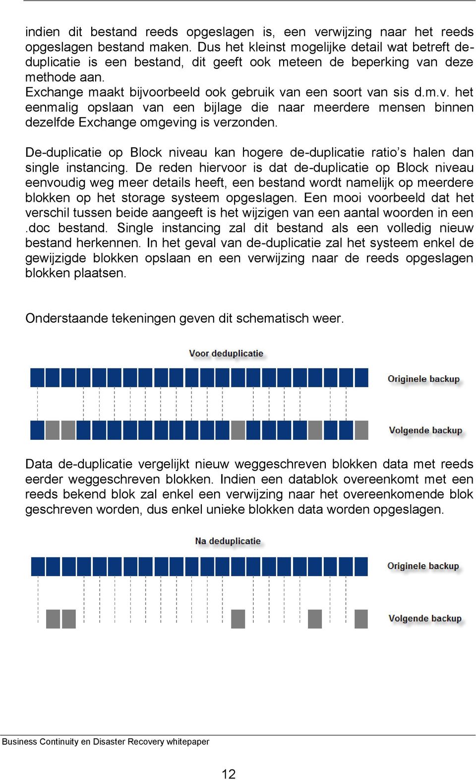 n deze methode aan. Exchange maakt bijvoorbeeld ook gebruik van een soort van sis d.m.v. het eenmalig opslaan van een bijlage die naar meerdere mensen binnen dezelfde Exchange omgeving is verzonden.