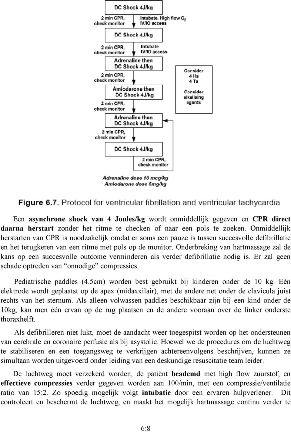 Onderbreking van hartmassage zal de kans op een succesvolle outcome verminderen als verder defibrillatie nodig is. Er zal geen schade optreden van onnodige compressies. Pediatrische paddles (4.