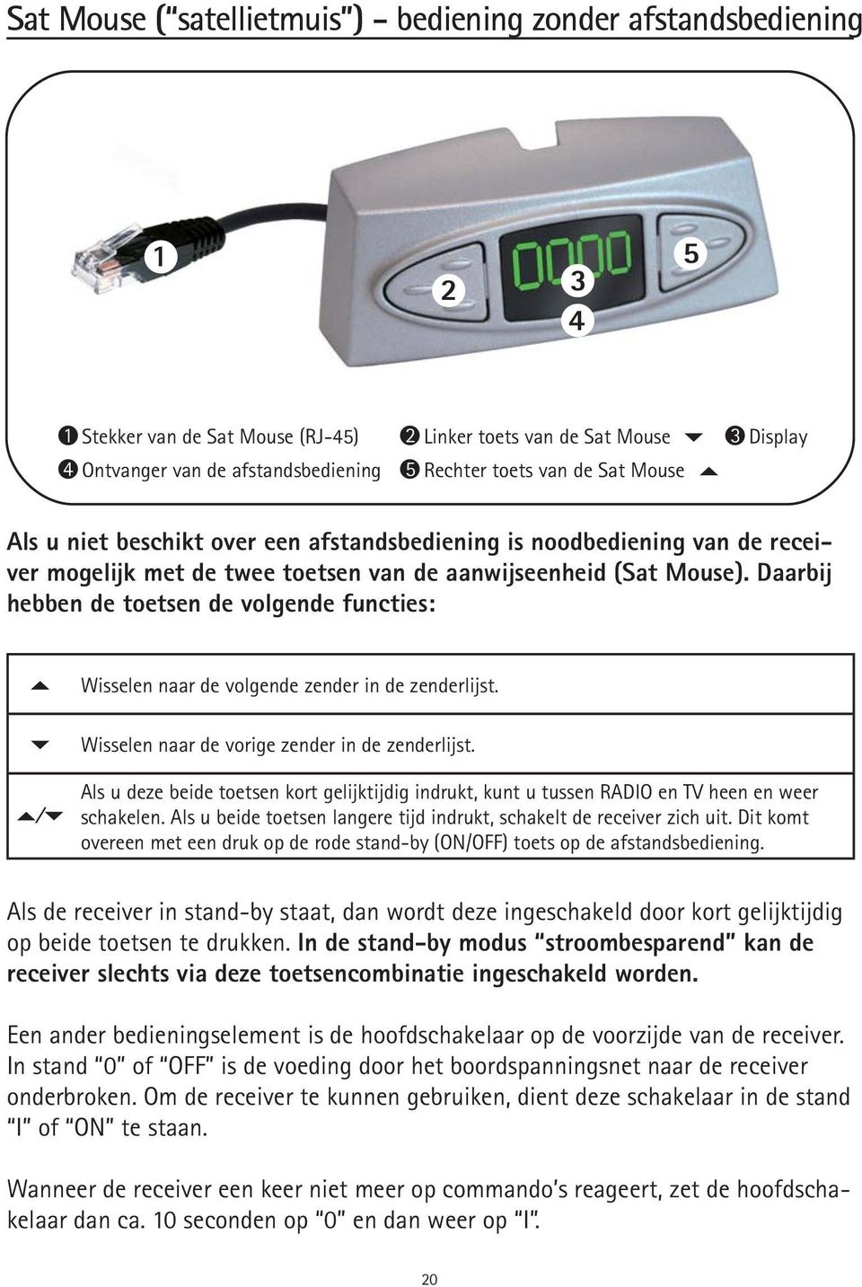 Daarbij hebben de toetsen de volgende functies: Wisselen naar de volgende zender in de zenderlijst. Wisselen naar de vorige zender in de zenderlijst.