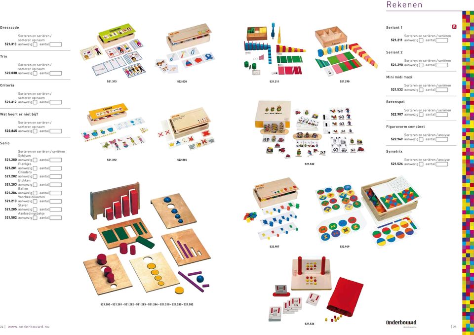 030 521.211 521.290 Seriant 1 Sorteren en seriëren / seriëren 521.211 aanwezig aantal Seriant 2 Sorteren en seriëren / seriëren 521.
