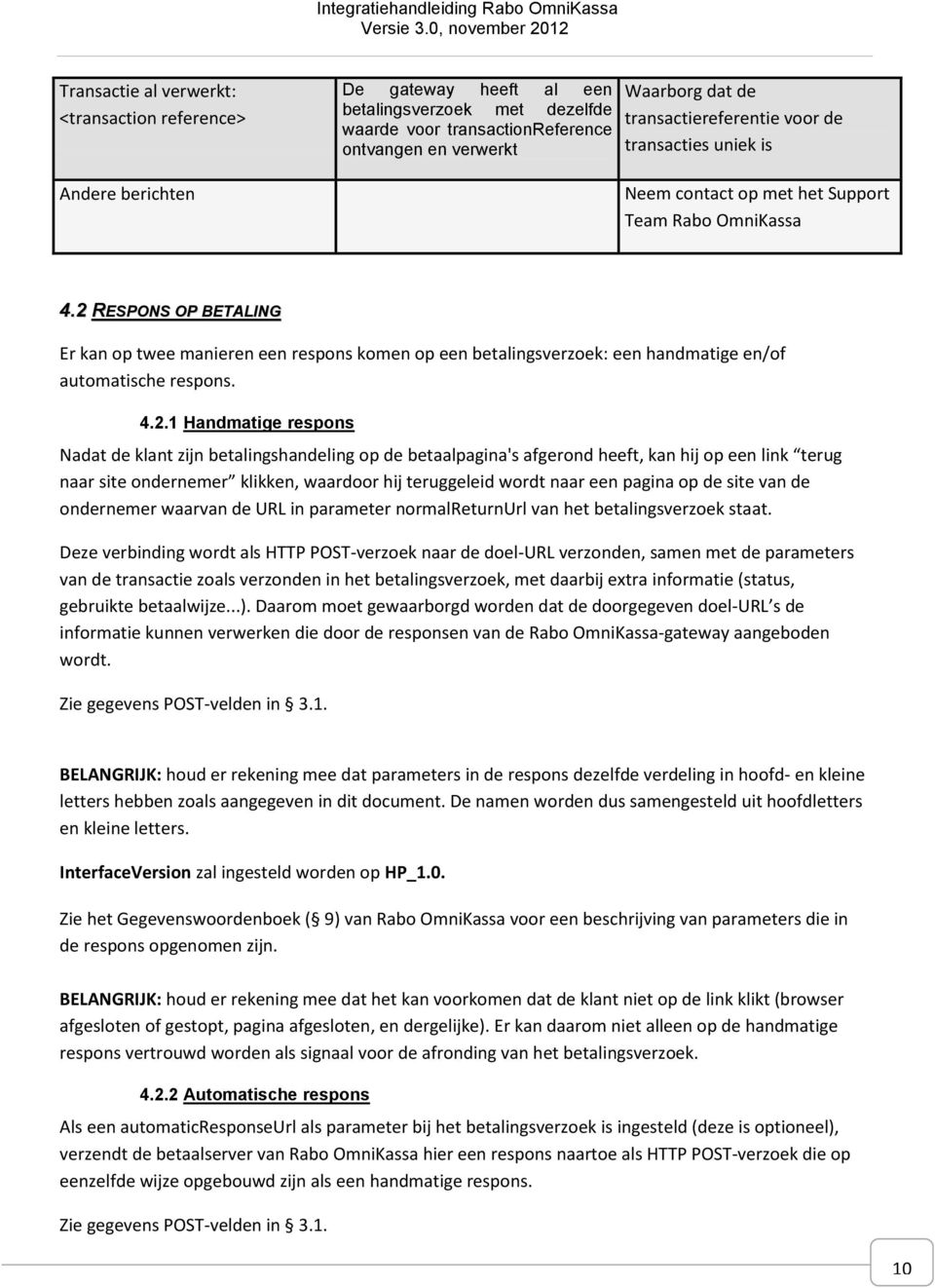 2 RESPONS OP BETALING Er kan op twee manieren een respons komen op een betalingsverzoek: een handmatige en/of automatische respons. 4.2.1 Handmatige respons Nadat de klant zijn betalingshandeling op