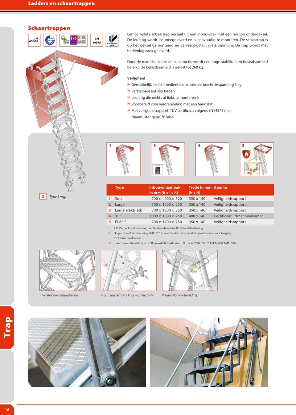 Door de materiaalkeuze en constructie wordt een hoge stabiliteit en belastbaarheid bereikt. De belastbaarheid is getest tot 260 kg.