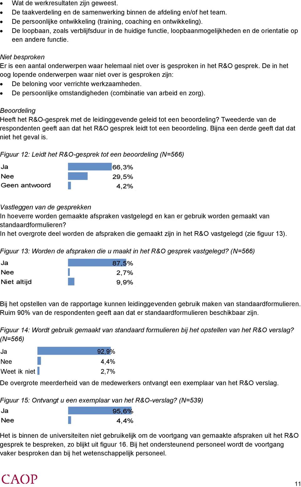 Niet besproken Er is een aantal onderwerpen waar helemaal niet over is gesproken in het R&O gesprek.